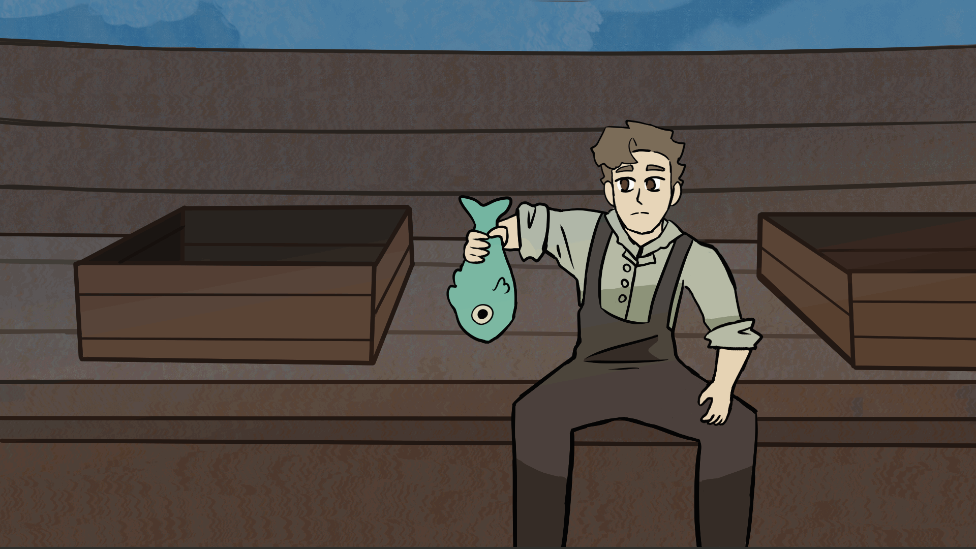 Shot of Thomas, the protagonist of Bycatch